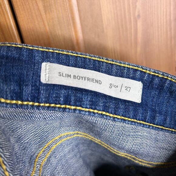 Pilcro Anthropologie Mid-Rise Slim Boyfriend Denim Shorts Women’s 27 Embroidered - Picture 9 of 10